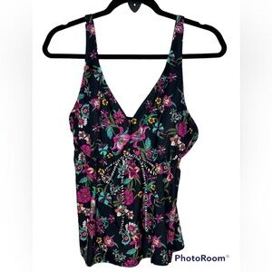 Venice Beach Floral Swim Top Sz 42C